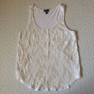 White sequin tank